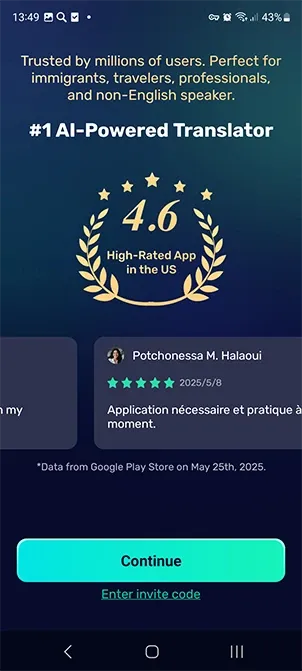Voice translation in conversation mode